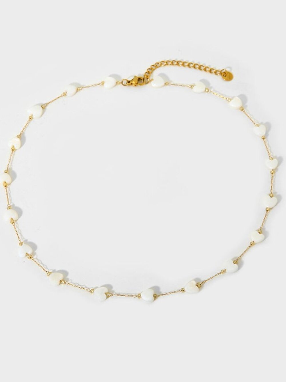 White Heart Choker Necklace Cute Dainty Gold Chain Romantic Y2K Coquette Gift - Picture 2 of 5